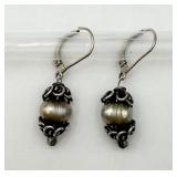 Sterling Silver & Freshwater Pearl Dangle Earrings