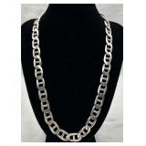 Heavy Sterling Silver Mariner Chain Necklace