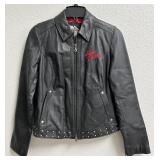 Ladies Black Leather Harley Davidson Jacket