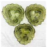 3 VTG Indiana Glass Loganberry & Leaf Candy Dishes