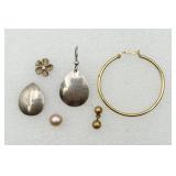 5 Single Sterling Silver Earrings & 1 Monet