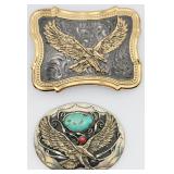 2 VTG Western Style Belt Buckles