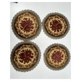 Set of 4 VTG Belgian Woven Velvet Doilies 10'