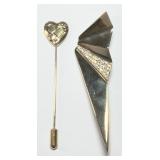 2 Gold-tone Fashion Pin/Brooches