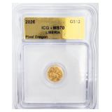 2026 Republic of Liberia $12 Pixel Dragon 1/1000oz