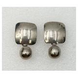 Square Sterling Silver Pierced Earrings