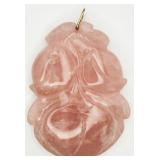 Hand carved Pink Jade Pendant