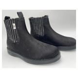 AJ Leather Black Pony Hair Chelsea Boots Size 9