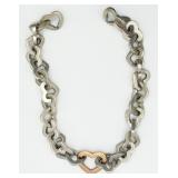 Sterling Silver & 14K Gold Heart Necklace