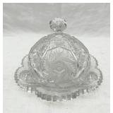 1904 Wiltec Clear Pressed Glass Butter Dish