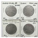 4 VTG 'Glade's' Eureka Springs, AR Trade Tokens