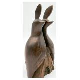 VTG Mid-century Hand-carved Wood Quail Sculpture