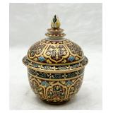 'Benjarong' Hand Painted Dish w/ Lid