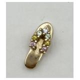 Cute Little 10K Gold Flip-Flop Pendant w/ Gemstone