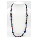 Beautiful Glass Bead Necklace w/ 925 Clasp