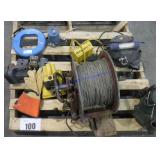 Sump pump, light duty winch, fish tape, misc.