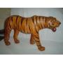 44" LONG LEATHER SIBERIAN TIGER STATUE