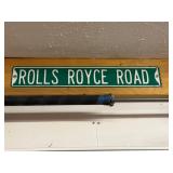 STEEL EMBOSSED ROLLS ROYCE ROAD SIGN
