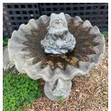 Concrete Birdbath w Frog See all Pics