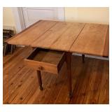 Drop Leaf Wood Table W/ Drawer