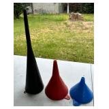 Lot of 3 Plastic Funnels