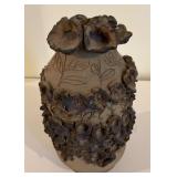 Floral Appliquï¿½ Style Pottery Vase