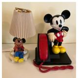 Mickey Phone and Lamp