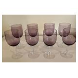 8 Lilac Wine Glasses