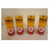 Set of Four Wilson Tennis Ball Glasses