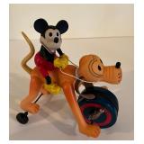Vintage Mickey Mouse Ride On Pluto Wind Up Toy