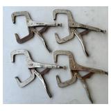 Lot of 4 Locking Vise Grips C Clamps