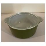 Green Pyrex Casserole Dish w Lid