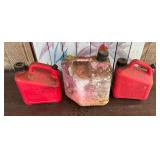 Lot of 3 Plastic Gas Cans