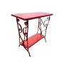 Vtg Small Painted Metal & Wood Side Table