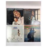 4 Vinyl Records: Kenny Rogers, Johnny Rodriguez an