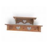 Wooden Shelves With Heart Cutout Design