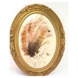 Oval Gilded Frame With Shell And Coral Art