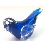 Art Glass Blue Bird Figurine