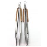 Stainless Steel And Wood Tongs