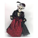 Skeleton Figurine In Red And Black Dress