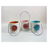 3 Ceramic Candle Holders