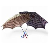 Plaid Umbrellas With Curved Handles