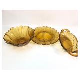 Amber Glass Bowls And Serving Dish Set