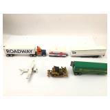 Die-Cast Trucks, Trailer, Plane, And Dozer