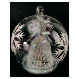 Glass Ornament With Hanging Loop And LED Lights