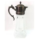 Glass And Metal Victorian Pitcher With Lid