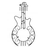 Black Metal Guitar Wall Decor 26.5 Inches
