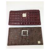 Milie Bianco Faux Leather Clutch Pair