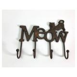 Cast Iron Meow Wall Hook Rack
