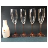 Champagne Glasses And Natural Life Vase